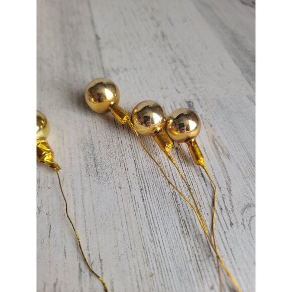 Vintage Mercury Golden Ball glass tree branch ornament xmas set - Picture 8 of 8